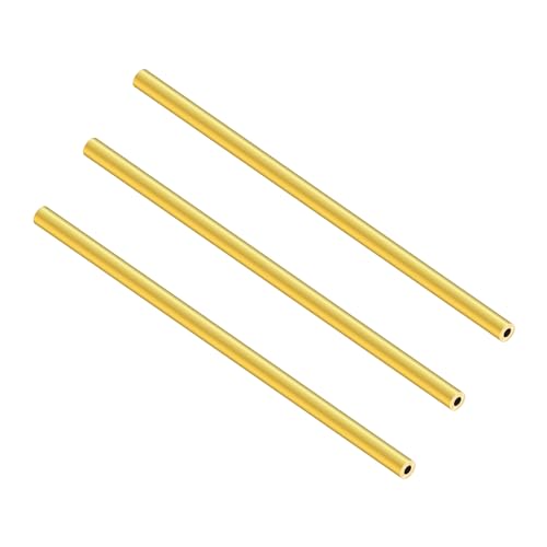 Rund Messingrohr 4mm OD/Außendurchmesser x 1,0mm Wandstärke, 200mm Länge, LAVMHAB LAVMHAB Nahtlos Rundrohr aus Messing, runde Messing Rohre für Bastelarbeiten (3 Stück)