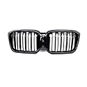 Nieren Schwarz Kühlergrill Streifen Kühlergrill für BMW X3 X4 G01 G02 Lci 2022-2024,Grill Glanz Schwarz Doppelsteg Sport Kühlergrill