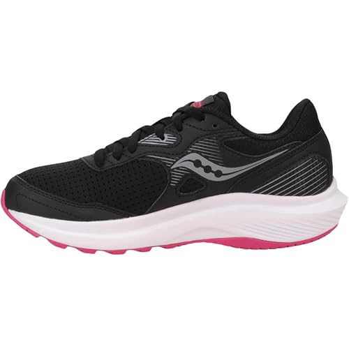 Saucony Women's Cohesion 16 Sneaker, Black/Fuchsia, 7 Wide