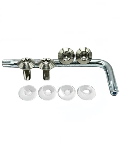 Kuroobaa �ԗp �`�^���� �i���o�[�v���[�g�{���g M6 ����h�~�l�W �i���o�[�t���[�� 4�{�Z�b�g (�V���o�[)