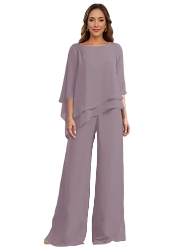3 Pcs Chiffon Pant Suits for Women Dressy Wedding Mother of The Bride Pant Suits for Wedding