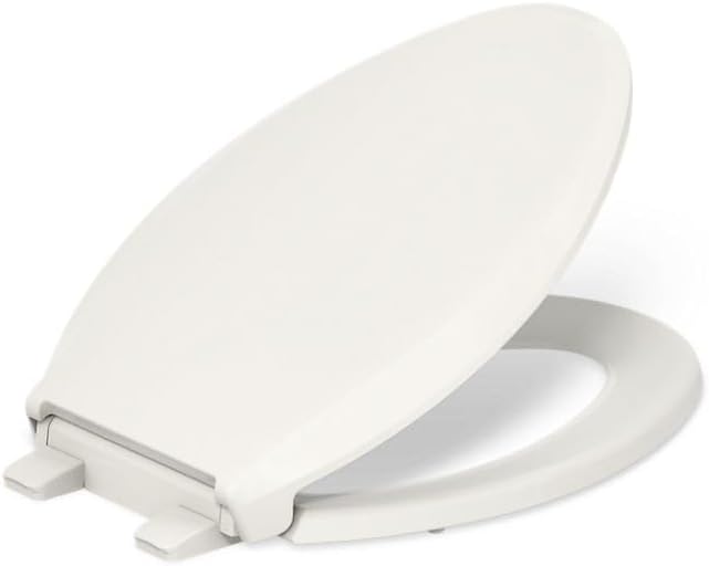 KOHLER K-7315-96 Quick-Relase Elongated Toilet Seat Biscut GRIP-TIGHT CACHET, Biscuit Elongated Biscuit