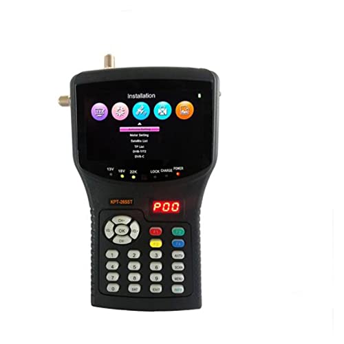 Détecteur de Satellite combiné Portable 4.3 récepteur DVB-S2 + T2 + C Kpt- 265ST + Moniteur CCTV DVB-S/S2 MP4 Hevc (H.265) AVS,Longue Veille(Kpt 265st)