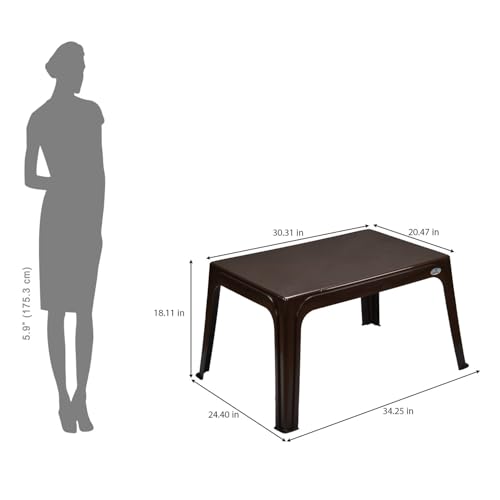 Image of Nilkamal Victor Center Table | Coffee Table | Tea Table | Teapoy for Home, Living Room, Office, Cafes | Weathered Brown