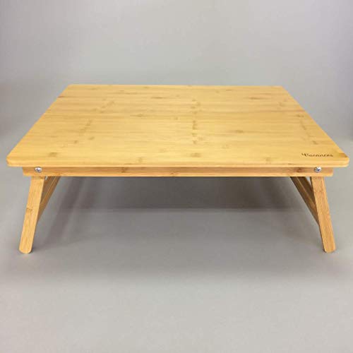 Time Concept Vacances Foldable Bamboo Table - L 20" X W 24" X H 9" - Wooden Picnic Furniture, Portable Dining Use #TOP3