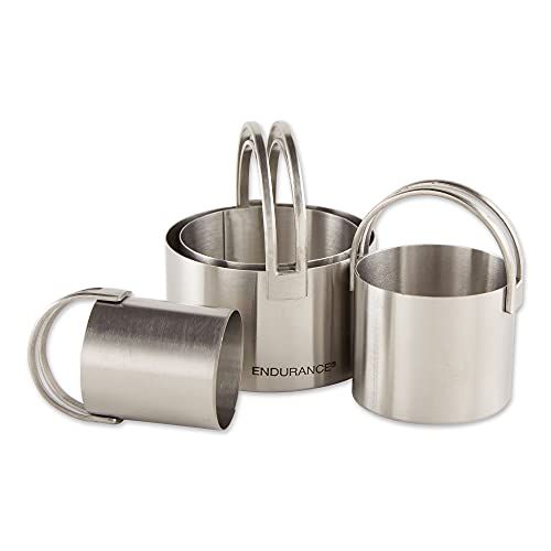 Rsvp International Endurance Round Biscuit Cutters - Stainless Steel, Set Of 4 | Nest For Easy Storage | For Cutting Thick Or Thin Dough | Professional | High Handle Arch #TOP1