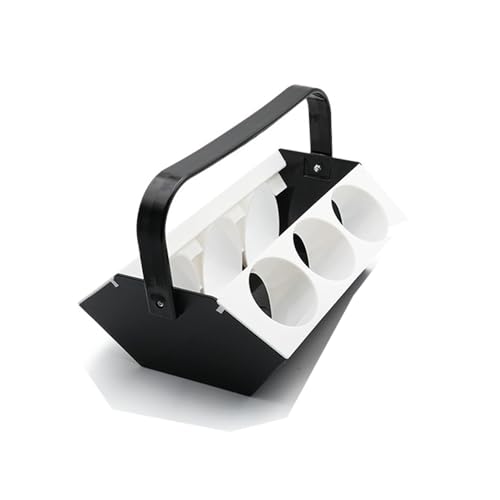 JACKANNA Caja de cerveza de plástico para seis botellas con asa y almacenamiento de hielo, estantería de cerveza bicolor con almacenamiento de hielo para bar, plegable de plástico, 6 agujeros