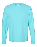Comfort Colors C4410 Long Sleeve Pocket T-Shirt - Lagoon Blue - XL