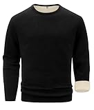 Sailwind Mens Wool Base Layer Long Sleeve Undershirts Crewneck Thermal Shirt Black