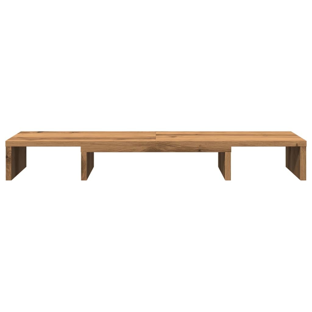 Supporto per monitor regolabile in legno di rovere Artisan, 80 x 24 x 10,5 cm, ergonomico, regolabile in altezza, salvaspazio e stabile, per scrivania per computer, tavolo da gioco, home