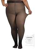 HONENNA Medias térmicas Strumpfhose mit Fleece-Futter, Übergröße, transparent, kurvig...