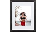 11x14 Black Picture Frame Barnwood - Matted to 8x10, Frames by EcoHome