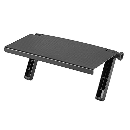 ZNKZJ Écran Plateau supérieur TV sans Perforation,Écran réglable Étagère Écran Rack ABS écologique,Rack Moniteur Pliable Support d'étagère, Support de décodeur TV pour décor de Salon,Black_C