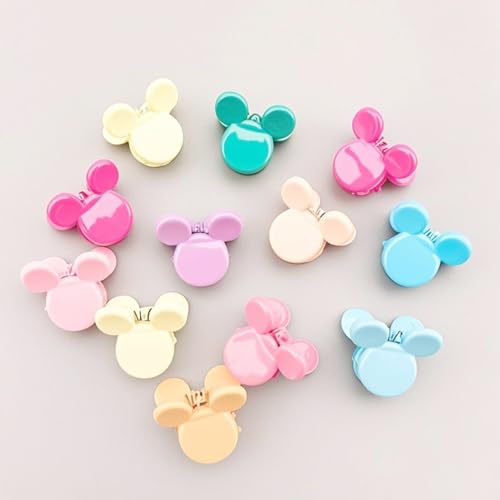 1 can of 50 colorful small mouse shaped hair clips - women's anti slip hair accessories, straight/curly/wavy hair, mixed colors (anti slip grip, cute cartoon design)
