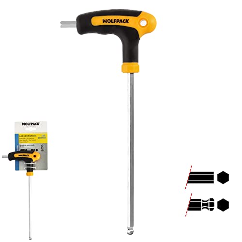 WOLFPACK LINEA PROFESIONAL - Llave Allen Con Bola Mango Bimaterial 'Soft Touch' Forma T 8,0 mm. Acero Cromo Vanadio, Destornillador allen, llave hexagonal