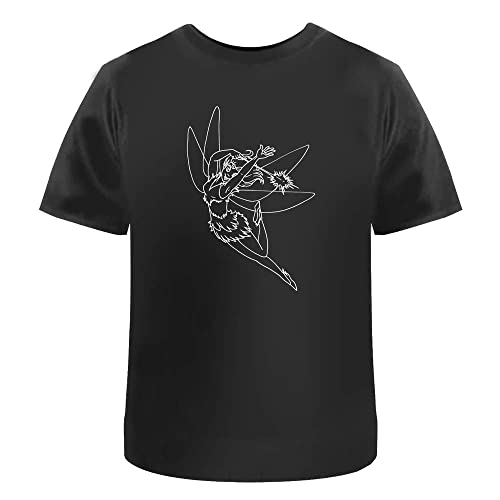 Azeeda Medio 'Hada' Camiseta de algodón para Adulto (Negra) (TA00098386)