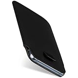 moex Slide Hülle für HTC 10 Handytasche zum Einstecken Ultra dünn, Einsteckhülle Holster Hülle PU Leder, Sleeve Etui Handyhülle mit 360 Grad Komplettschutz, Schwarz