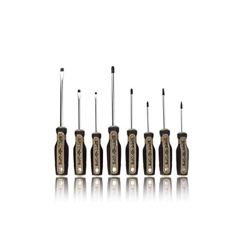 Spec Ops Tools 8-Piece Screwdriver Set, Phillips, Slotted, Square, Magentic Tip, Cr-Mo Steel Shaft