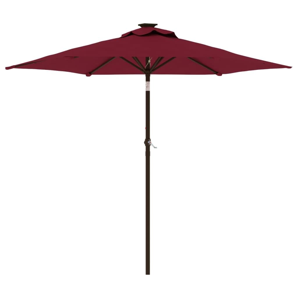 SYDE Bordowy parasol ogrodowy ze stalowym słupkiem 225 x 225 cm