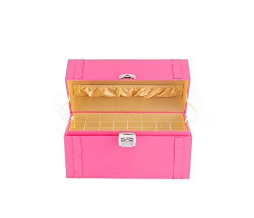 Preisvergleich Produktbild JackCubeDesign Nagellack-Organisator-Verfassungs-Zug... 48 Fächer entfernbares Fach (rosafarbenes Leder) - MK406B