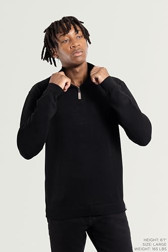 Men's Quarter Zip Mock Neck Knit Soft Sweater, Long Sleeve Classic Fit Pullover Sweater for Men3