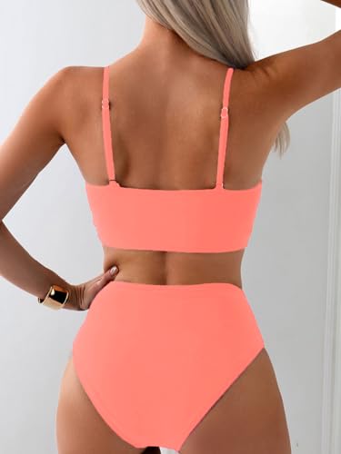 Tainehs Women's Bikini Sets Two Piece Swimsuit V Neck Twist Front V Cut Bottom Bathing Suit3