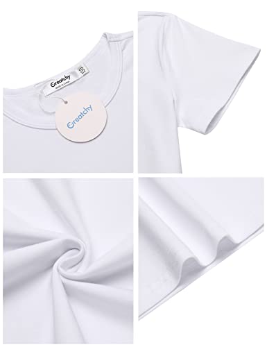 Greatchy Girls' 3-Pack Short-Sleeve Shirts Crewneck Tops Tees Size 2-7 Years Kids Tshirt #TOP5