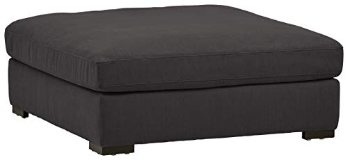 Amazon Brand â€“ Stone & Beam Lauren Down Filled Oversized Ottoman with Hardwood Frame, 46.5"W, Pepper