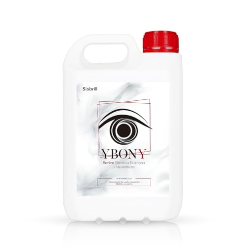 Sisbrill Ybony Revive Neumáticos y Plásticos Exteriores - Resiste la Lluvia - 750 ml (5 litros)