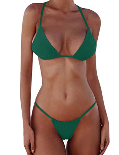 XUNYU Bikini Set Bandage Solid Brazilian Swimwear Two Pieces Swimsuit Padded Thong Bathing Suits