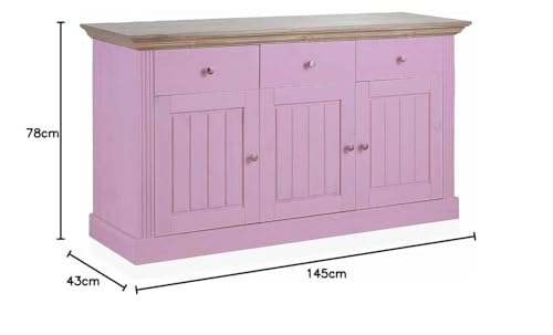 Image of APRODZ Solid Wood Alegre Sideboard Storage Cabinet for Living Room | Light Purple