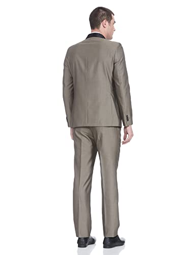 Image of Raymond Wool Blend Men's Full Sleeve Contemporary FIT Dark Fawn Formal Suit