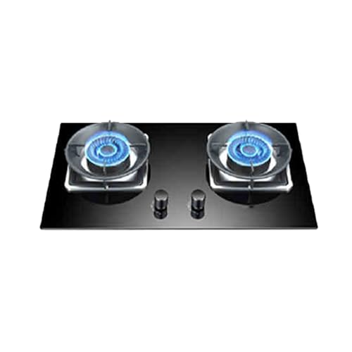 UGTFFT Estufa de Gas portátil for Interiores, Cocina de sobremesa de GLP, Placa de Gas de 2 quemadores de Alta eficiencia, con protección contra fallas de Llama, for el hogar.(NG)