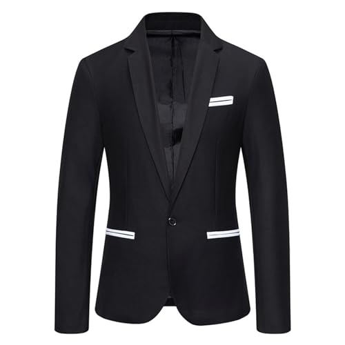Veste de costume décontractée confortable pour carrure XXL noire