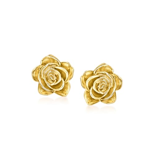 Pure Collection by Ross-Simons Italian 14kt Yellow Gold Rose Earrings