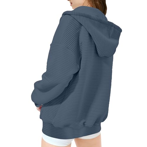 Zip up Hoodies for Girls Trendy 2025 Hooded Sweatshirt Oversized Casual Kids Jacket Winter Cute Teens Girl Clothes3