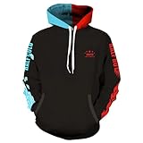 CHLOBLOM Adult Deku Hoodies Cosplay Costume Shoto Novelty Pullover Sweatshirt (XL, Black)