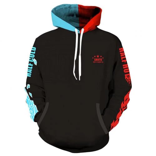 CHLOBLOM Sudadera con capucha Deku para adultos, disfraz de Shoto, Negro -, XX-Large