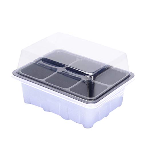 Rekkle 6 Holes Plant Propagation Seeding Box Moisture Preservation Moisture preservation Seed Grow Case Plastic Nursery Starter Tray