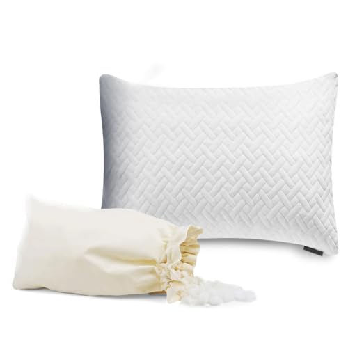 sigolit Bed Neck Pillows for Sleeping - Support Side Sleeper Pillow-Shredded Memory Foam Cooling Bedding Pillows Standard Size Adjustable Loft Washable Removable with Pillowcase