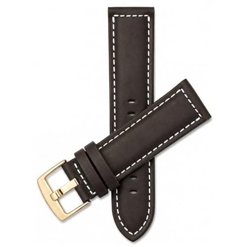 Image of Bandini Mens XL Extra Long Leather Watch Band or Regular Strap, Classic or Buffalo Pattern - 4 Colors, With or Without Stitch - 18mm 20mm 22mm 24mm 26mm 28mm 30mm Leather Watch Band for Men