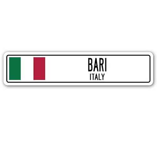 BARI, Italy Street Sign Italian Flag City Country Road Wall Gift