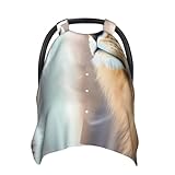 BERMEIZ The Cat Looks in The Mirror Pattern Car Seat Cover Baby Nursing Cover Up for Breastfeeding Stretchy Carseat Canopy Multi-Use Milk Snob 5 in 1 Gifts for Mom and Baby