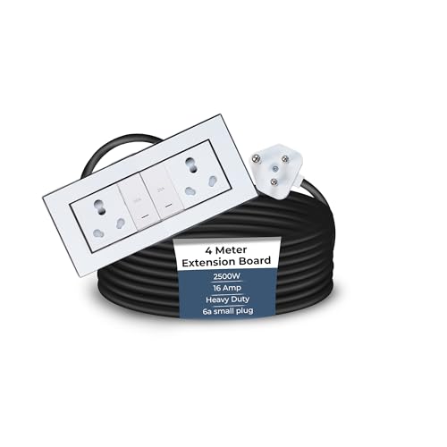 Image of Extension Board Heavy Duty Multi Socket 15A /16A /20 (2500 Watts 6A Small Plug and Two 16A Socket and Two 20A Switch, 4 Meter)