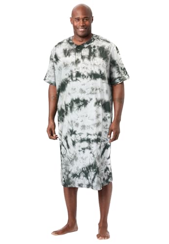 KingSize Men's Big & Tall Short-Sleeve Jersey Henley Nightshirt