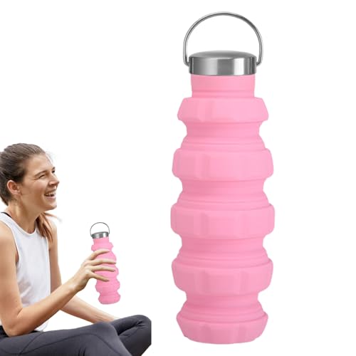 Botellas De Agua Plegables Para Viaje,Botellas Deportivas Portátiles - 500ml Taza Reutilizable Ligera Para Deporte Gimnasio Ciclismo Senderismo Montañismo Acampada Picnic