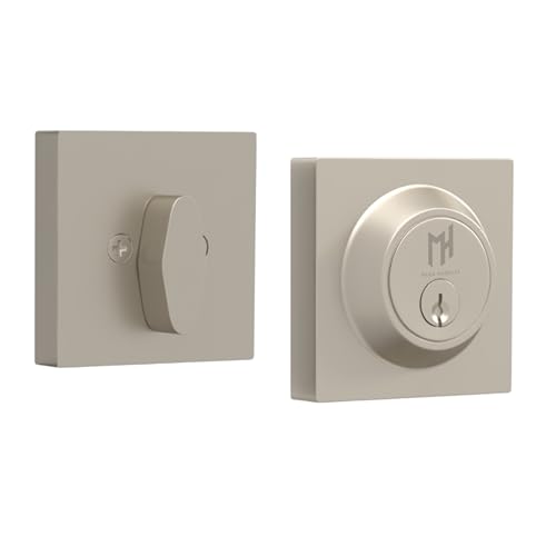 Image of Mega Handles - Glamor Deadbolt Entry Lock - Heavy Duty Round Locking for Left or Right-Handed Doors - Interior /Exterior - Satin Nickel