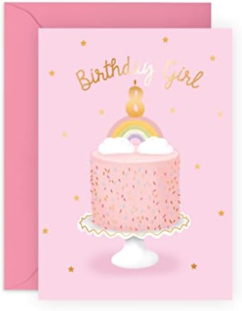 Central 23 Sixth Birthday Card for Girls - Happy 6th Birthday Card - Age 6 - Six Year Old - Rainbow and Sprinkles Greeting Card - Kids - Daughter - Granddaughter - Comes With Fun Stickers