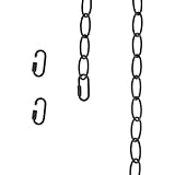 LNC 19-Feet Pendant Lighting Fixtures Chains, Ceiling Extra Loop Extension for Chandelier, 2 Buckles, Black