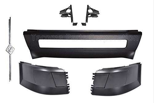 Semi truck bumper Complete Bumper Set Without Foglight Holes Compatible with Volvo VNL 2004-2015 Center Bumper Left and Right Corners with Bracket and Volvo Logo with stripe